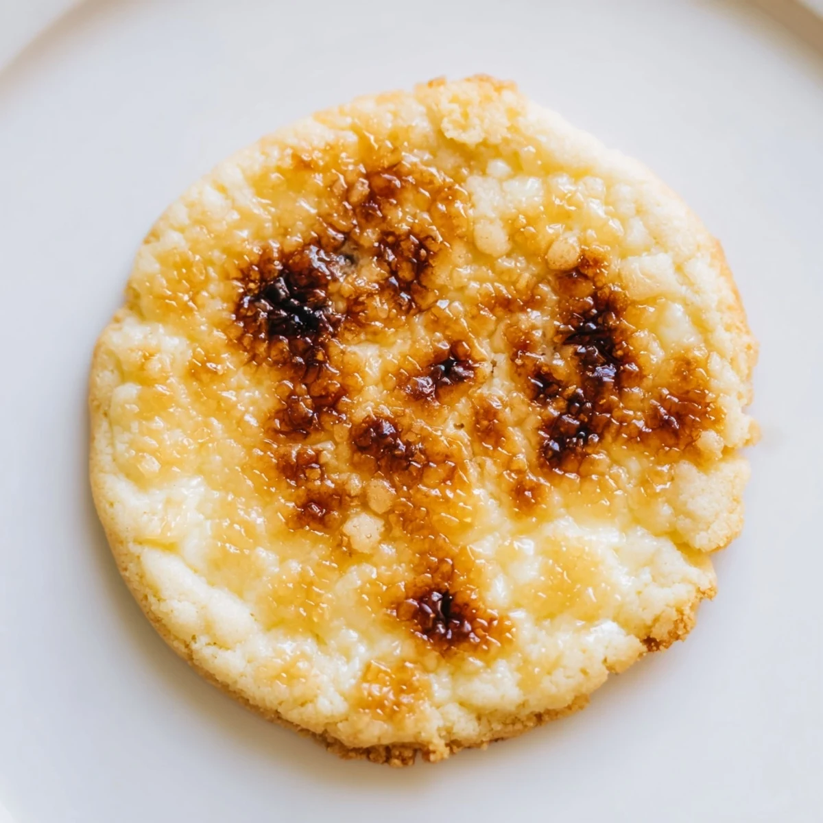 Crispy bruleed sugar tops these soft baked creme brulee cookies with tangy cream cheese filling
