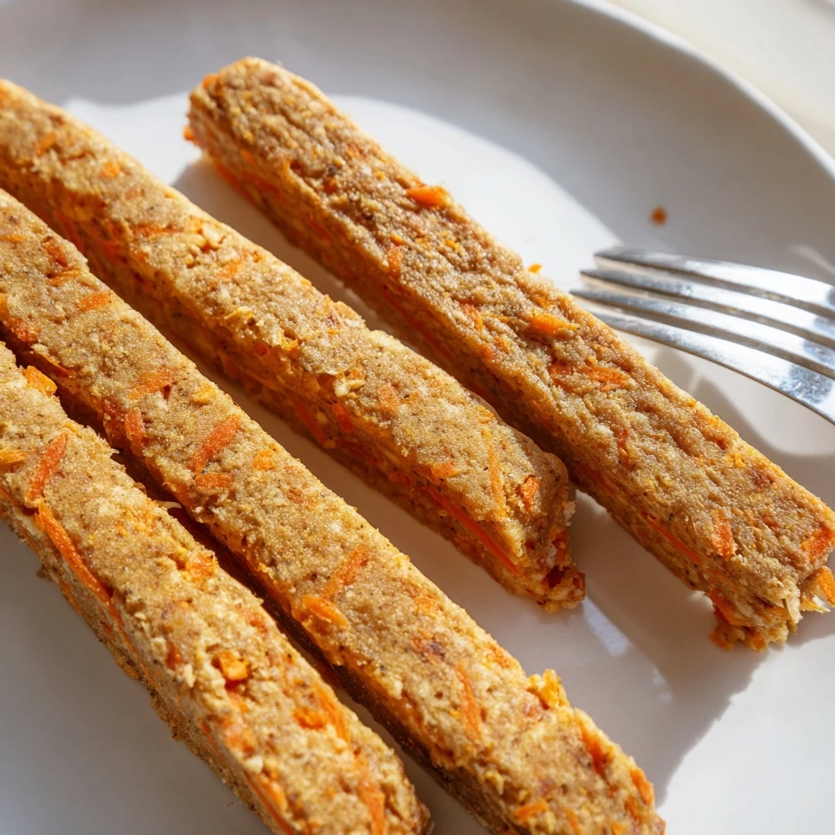 Homemade apple and carrot dog chew sticks with a crispy texture perfect for rewarding your happy pup