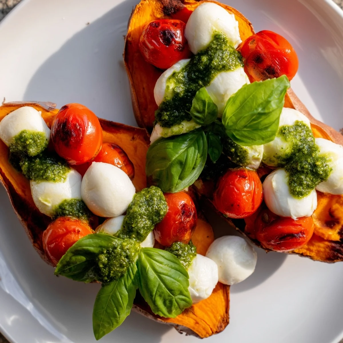 Summer Sweet Potatoes Tomatoes Mozzarella