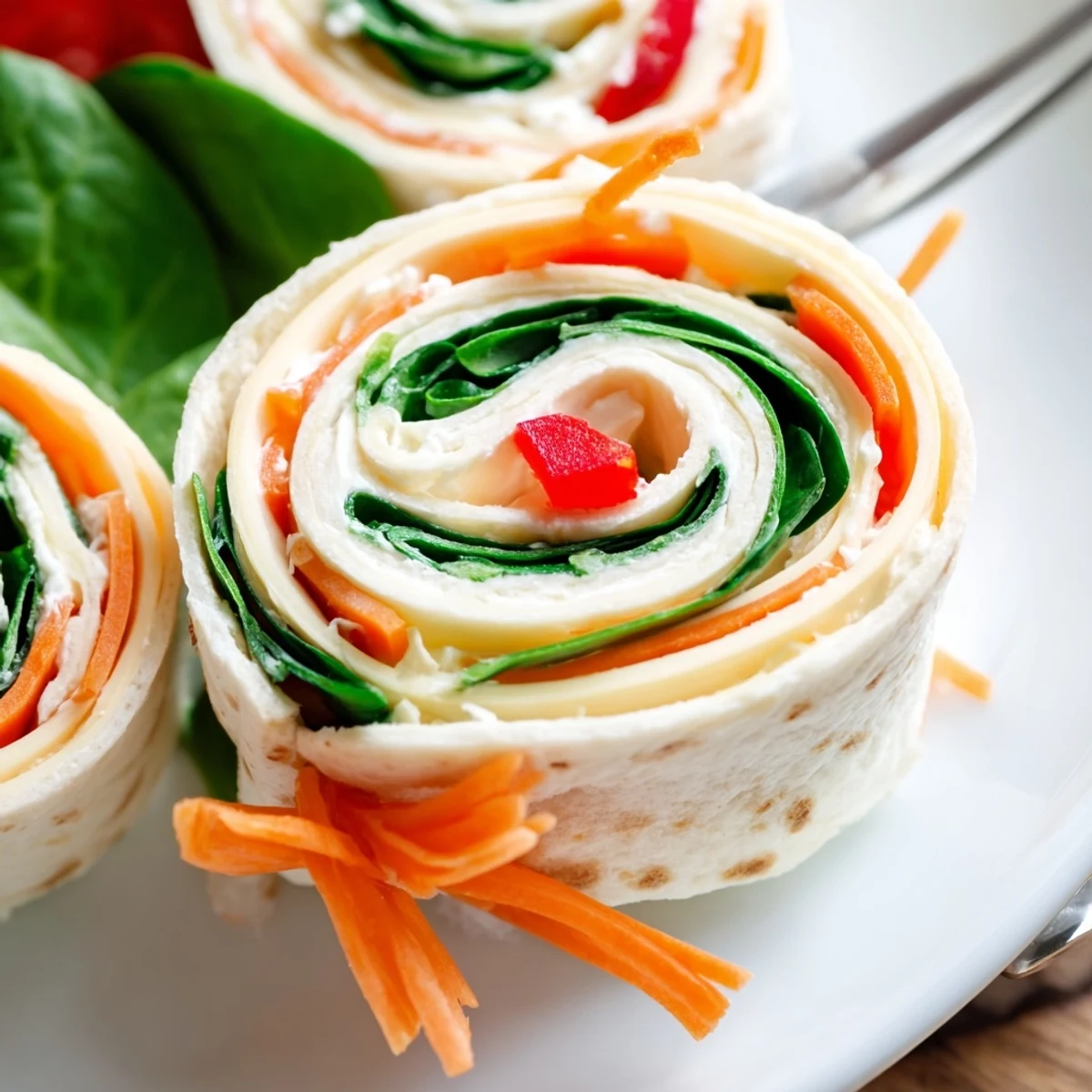Pinwheel Sandwiches with colorful veggies, chilled platter ready for summer picnics