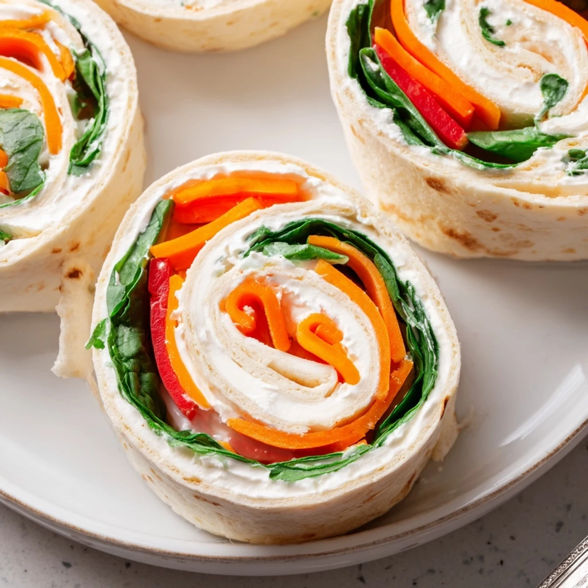 Creamy Pinwheel Sandwiches rolled tight, sliced on cutting board for serving