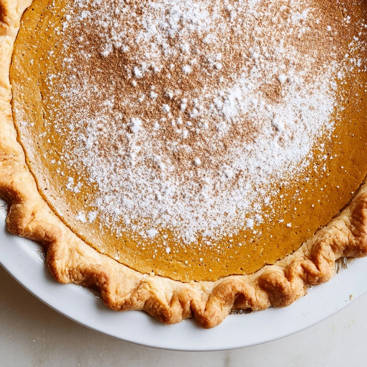 Christmas Eve Custard Pie With Cinnamon Vanilla, warm aroma and flaky golden crust
