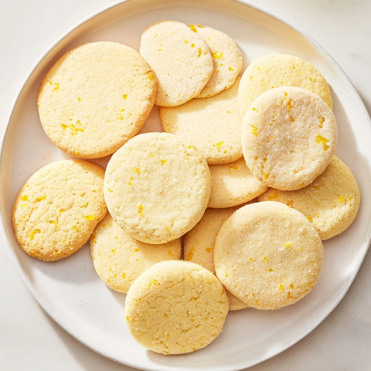 Stack of soft chewy lemon cookies with crumbly texture and lemon glaze drizzle
