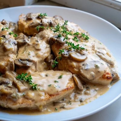 Creamy Mushroom Chicken Herb Potatoes